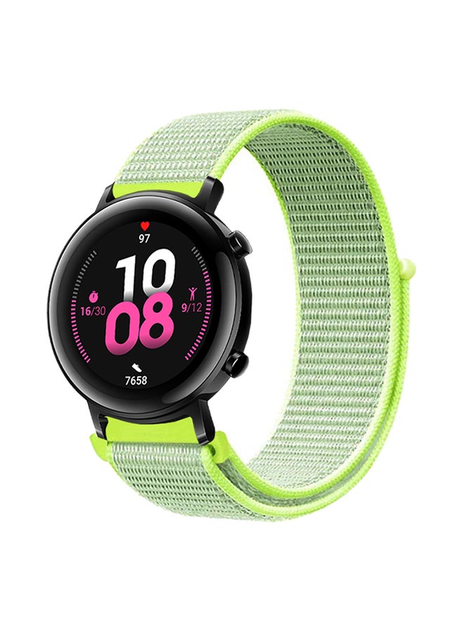 Perfii Nylon Loop Replacement Band For Huawei Watch GT 2 Flash Light Yellow 