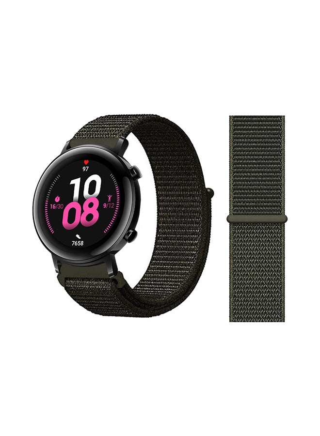 Perfii Nylon Loop Replacement Band For Huawei Watch GT 2 Cargo Khaki Green