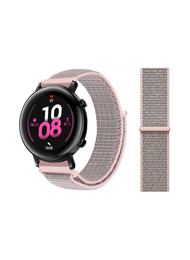 Perfii Nylon Loop Replacement Band For Huawei Watch GT 2 Light Pink 