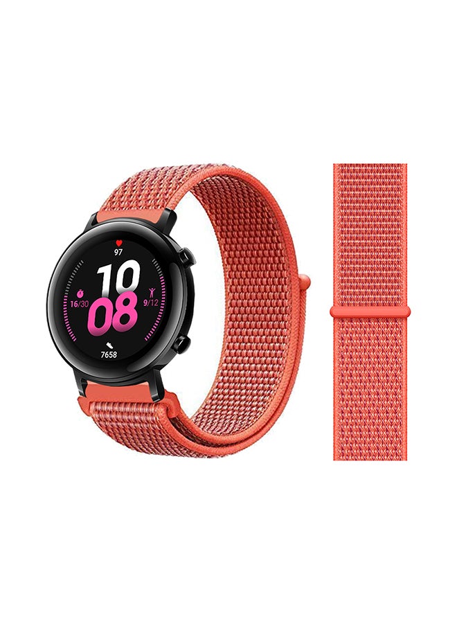 Perfii Nylon Loop Replacement Band For Huawei Watch GT 2 Nectarine Orange 