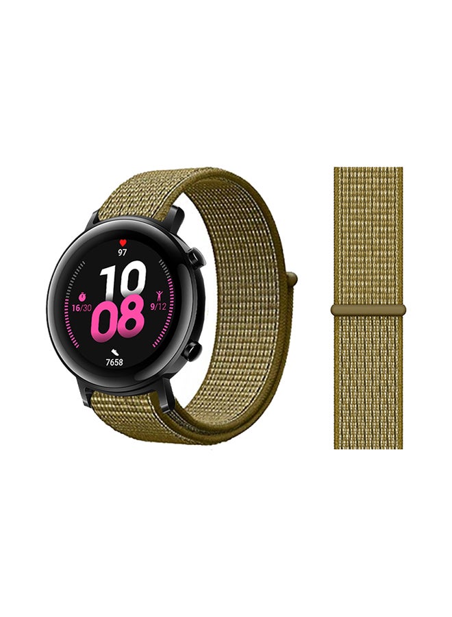 Perfii Nylon Loop Replacement Band For Huawei Watch GT 2 Olive Flak Green 