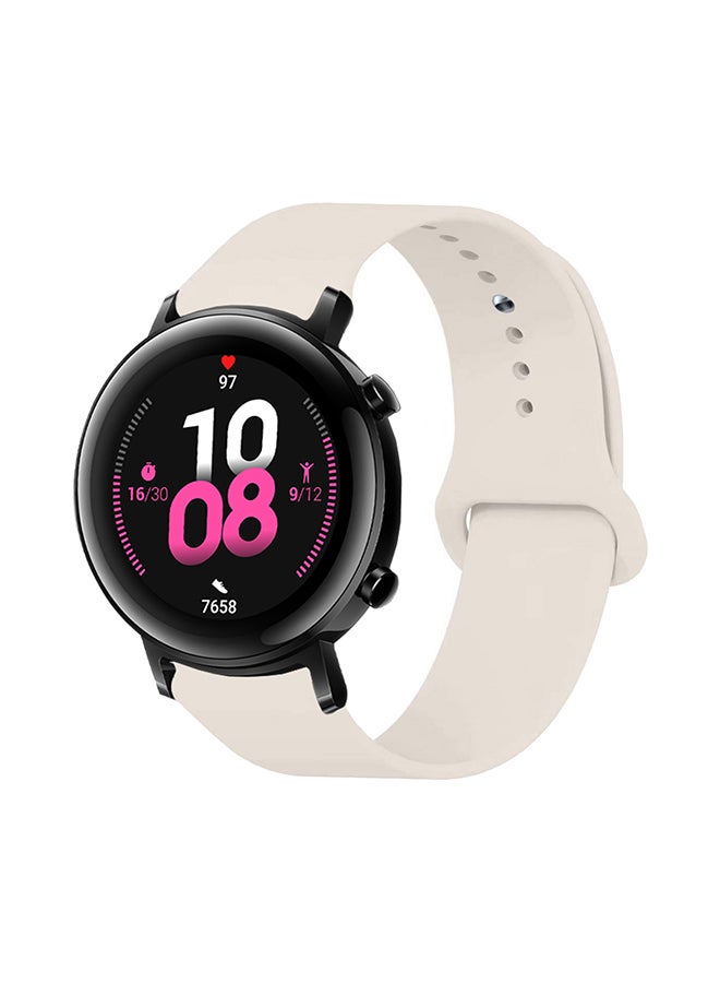 Perfii Solid Silicon Replacement Band For Huawei Watch GT 2 Antique White