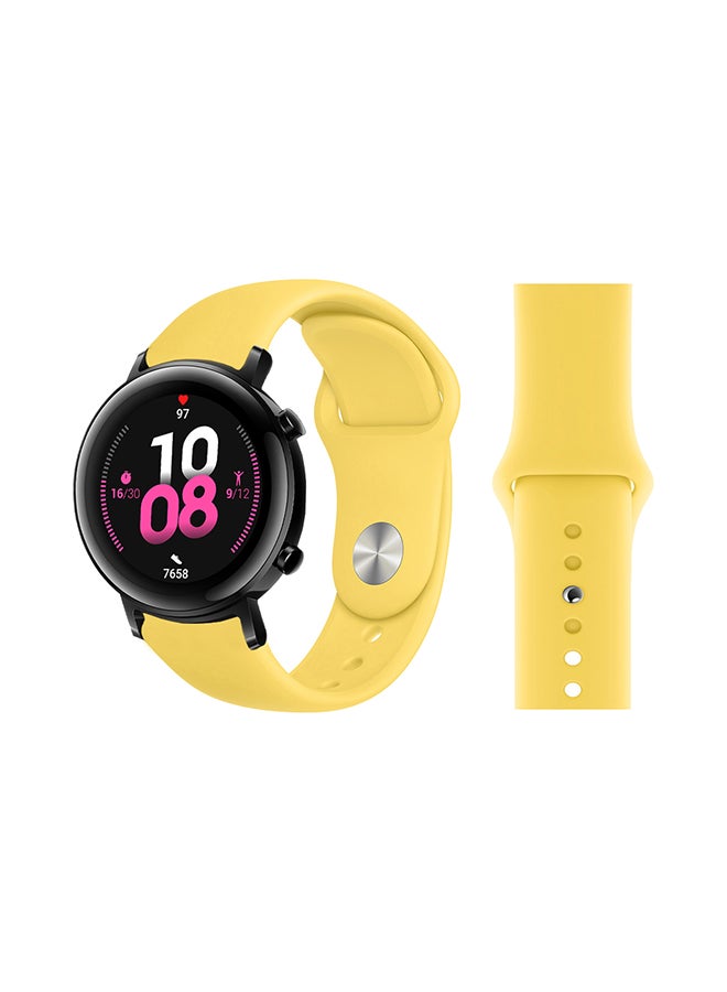 بيرفيي سوار بديل مصنوع من السيليكون الصلب خاص بساعة هواوي GT 2 أصفر