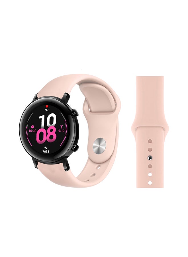 Perfii Solid Silicon Replacement Band For Huawei Watch GT 2 Pink Sand