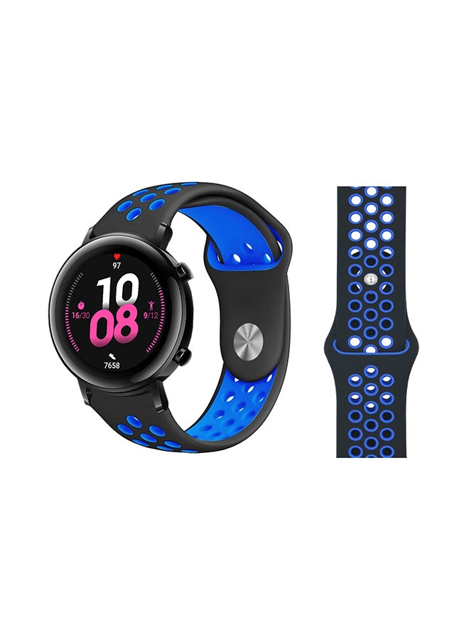 Perfii Dot Silicon Replacement Band For Huawei Watch GT 2 42mm Black Blue