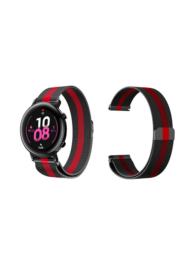 Perfii - Milanese Mesh Replacement Band  Huawei GT2 Black/Red - Image 1