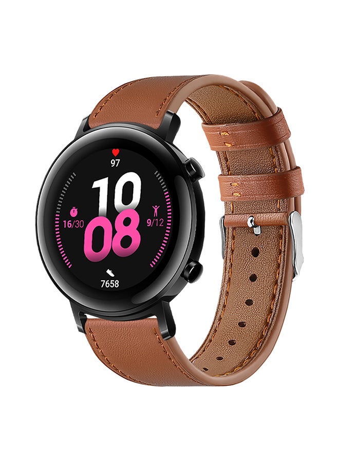 Perfii Stylish Replacement Band For Huawei Watch GT/GT 2 42mm Brown