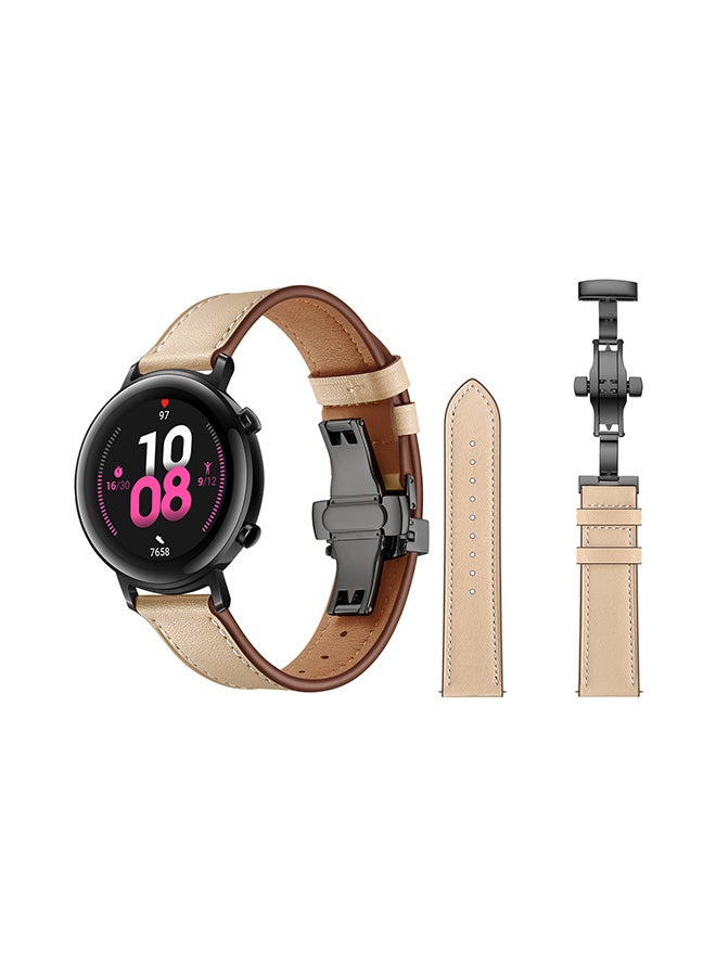 Perfii Stylish Replacement Band For Huawei Watch GT/GT 2 42mm Cream Sand  - Image 2
