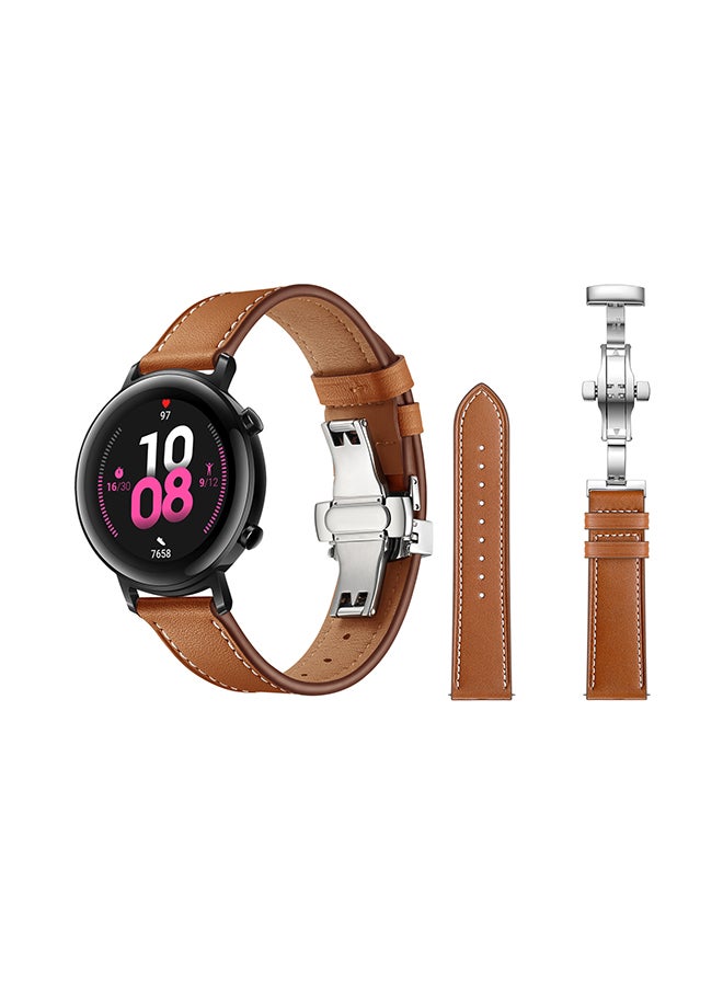 Perfii Stylish Replacement Band For Huawei Watch GT/GT 2 42mm Brown  - Image 2