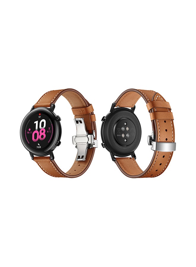 Perfii Stylish Replacement Band For Huawei Watch GT/GT 2 42mm Brown  - Image 1
