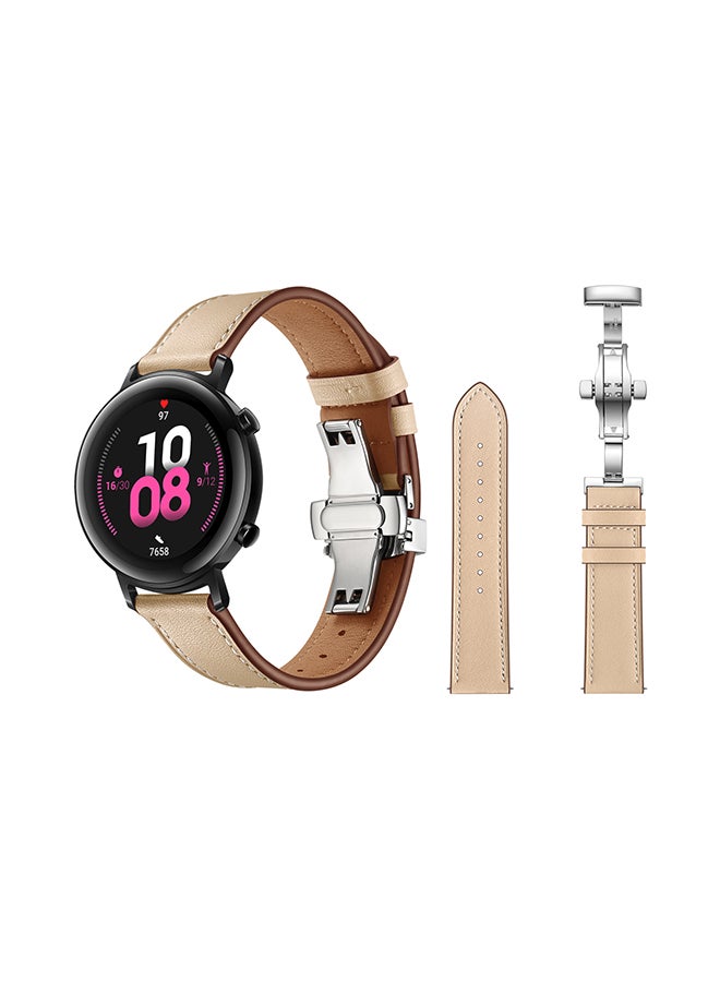 Perfii Stylish Replacement Band For Huawei Watch GT/GT 2 42mm Cream Sand  - Image 2