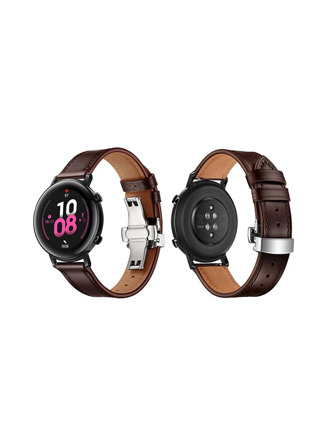 Perfii Stylish Replacement Band For Huawei Watch GT/GT 2 42mm Dark Brown  - Image 1
