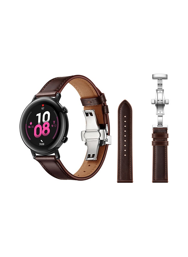 Perfii Stylish Replacement Band For Huawei Watch GT/GT 2 42mm Dark Brown  - Image 2