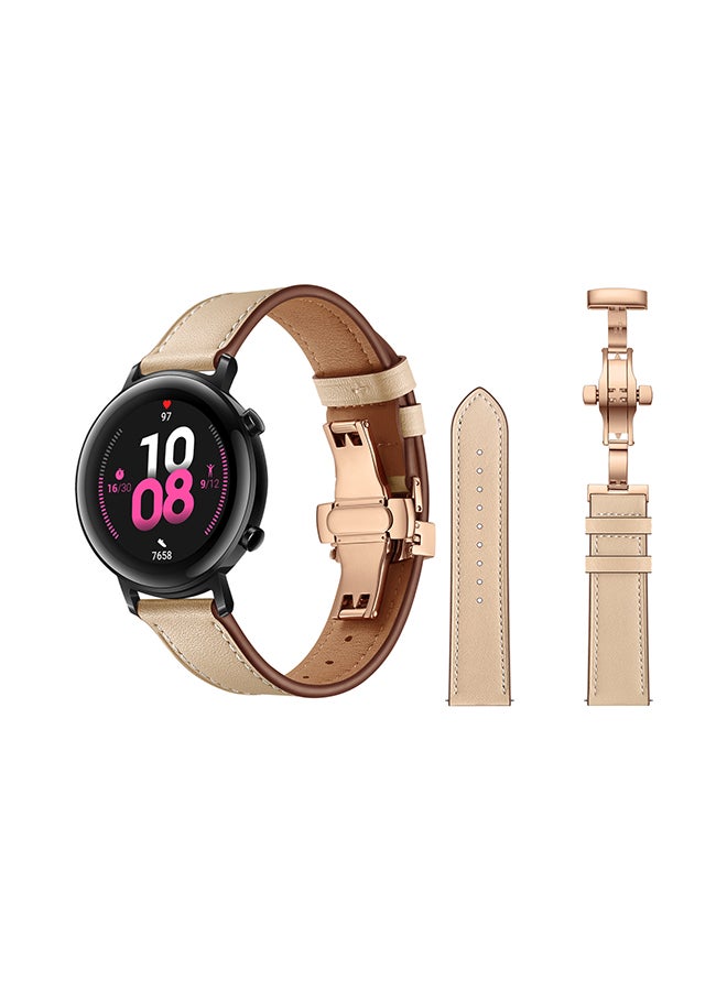 Perfii Stylish Replacement Band For Huawei Watch GT/GT 2 42mm Cream Sand  - Image 2