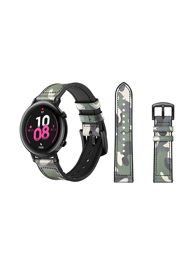Perfii Stylish Replacement Band For Huawei Watch GT/GT 2 42mm Camouflage Green - Image 2