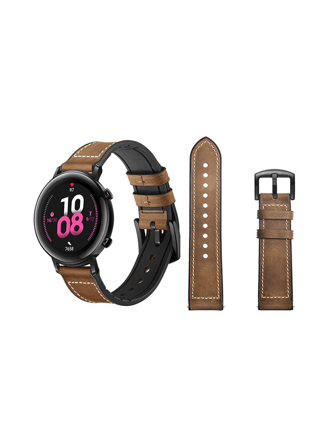 Perfii Stylish Replacement Band For Huawei Watch GT/GT 2 42mm Rough Brown - Image 2