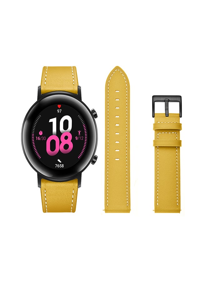 Perfii Stylish Replacement Band For Huawei Watch GT/GT 2 42mm Yellow - Image 2