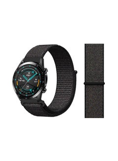 Perfii Stylish Nylon Replacement Band For Huawei Watch GT/GT 2 46mm Black 