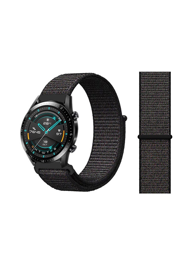 Perfii Stylish Nylon Replacement Band For Huawei Watch GT/GT 2 46mm Black 