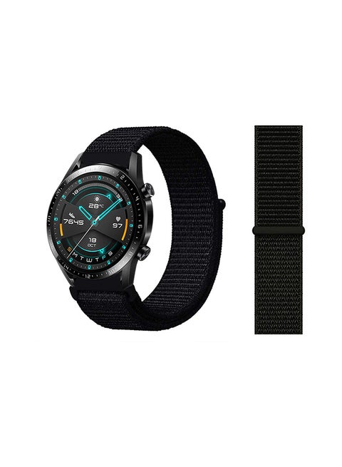 Stylish Nylon Replacement Band For Huawei Watch GT2 22mm Black
