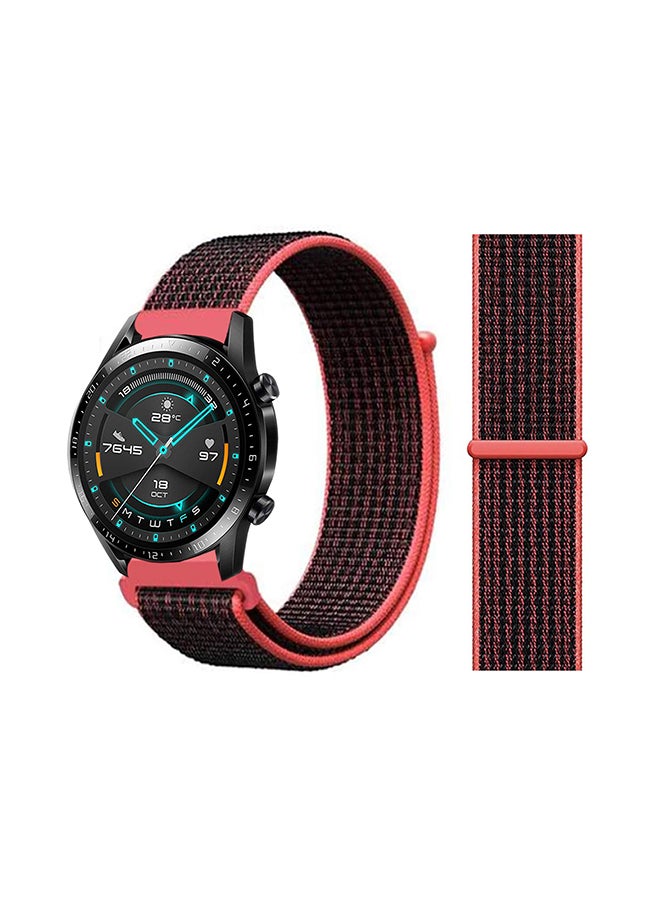 Perfii Stylish Replacement Band For Huawei Watch GT/GT 2 46mm Red/Black