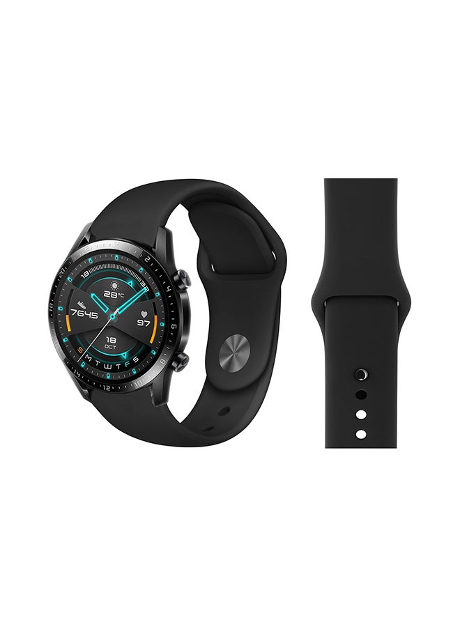 Perfii Stylish Silicone Replacement Band For Huawei Watch GT/GT2 Black