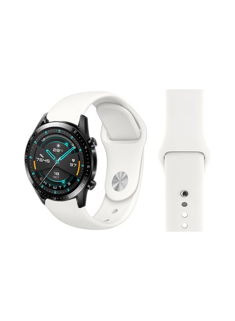 Stylish Silicone Replacement Band For Huawei Watch GT/GT2 Soft White