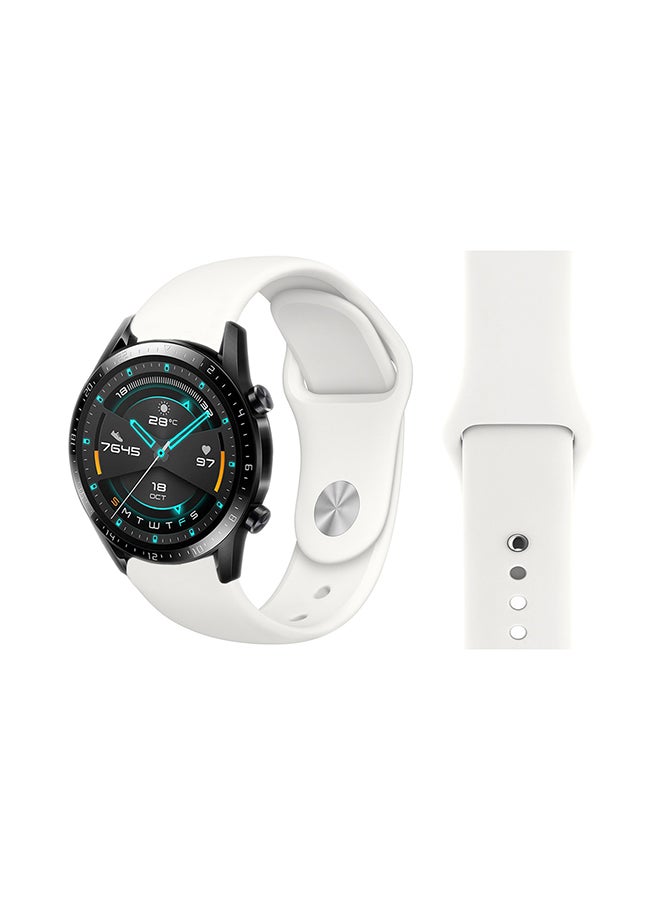 Perfii Stylish Silicone Replacement Band For Huawei Watch GT/GT2 Soft White 