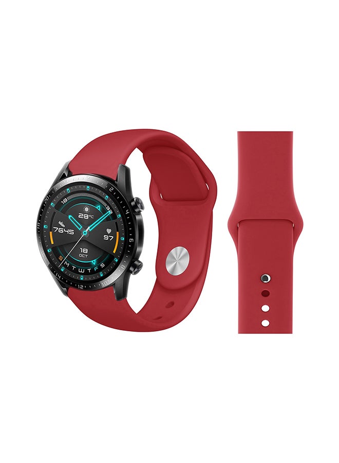 Perfii Stylish Replacement Band For Huawei Watch GT/GT 2 46mm Wine Red