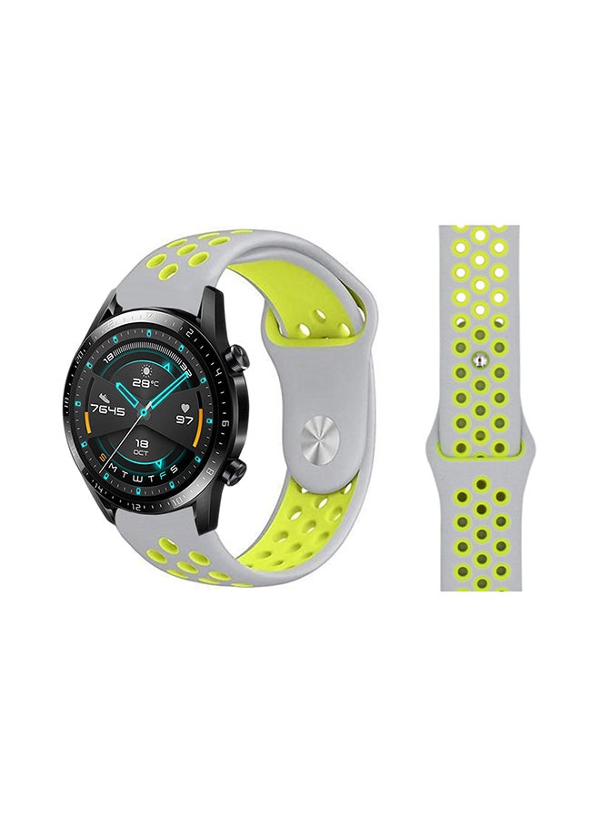 Perfii Stylish Replacement Band For Huawei Watch GT/GT 2 46mm Silver Volt