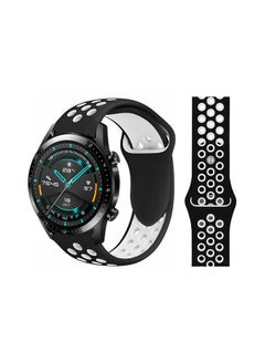 Perfii Stylish Silicone Replacement Band For Huawei Watch GT/GT2 Black White 