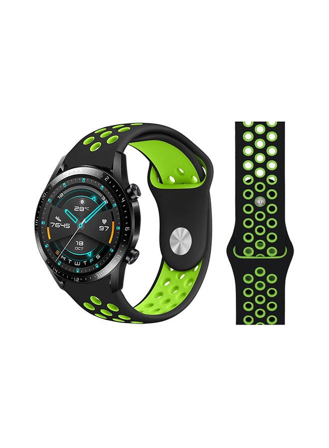 Perfii Stylish Replacement Band For Huawei Watch GT/GT 2 46mm Black Green