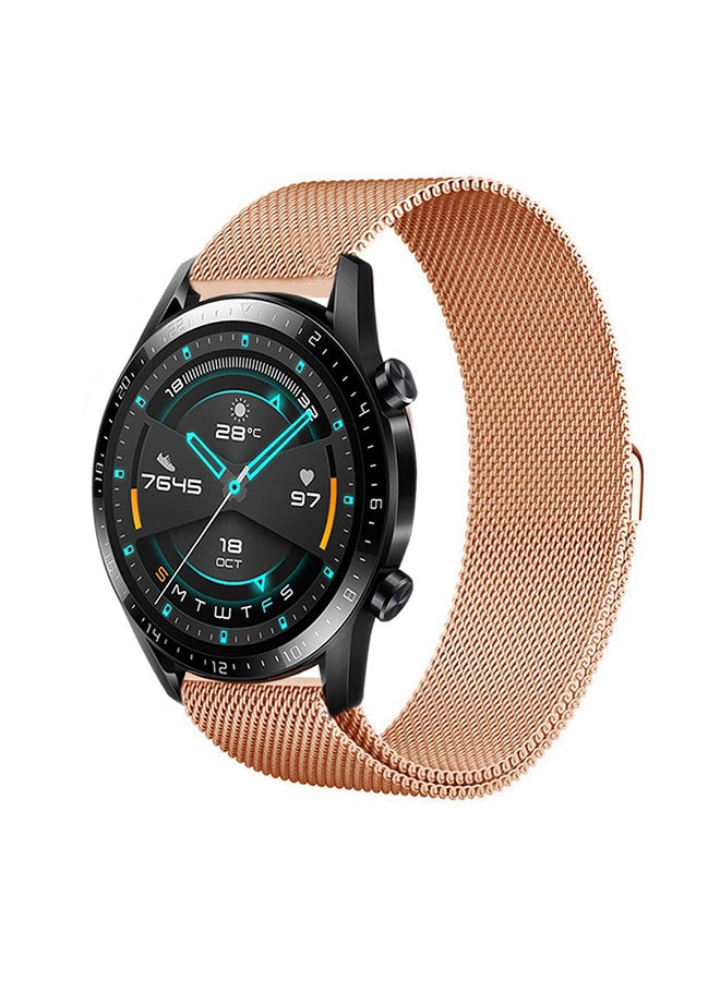 Perfii - Milanese Mesh Replacement Band For Huawei Watch GT/GT 2 46mm Rose Gold - Image 1