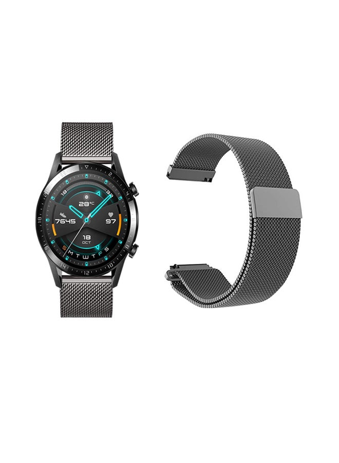 Perfii Milanese Mesh Replacement Band For Huawei Watch GT/GT 2 46mm Space Grey