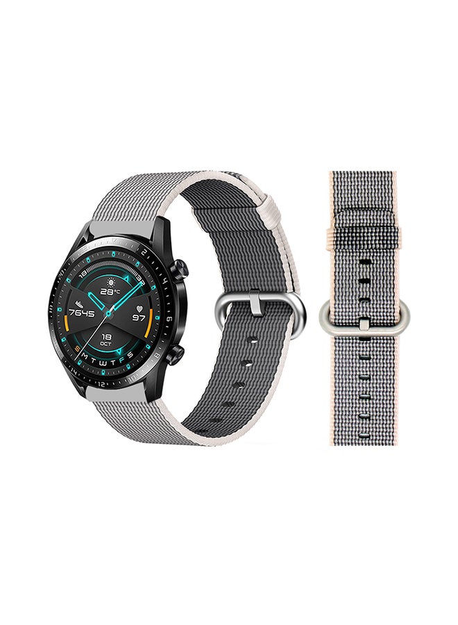 Perfii Woven Replacement Band For Huawei Watch GT/GT 2 46mm Pearl