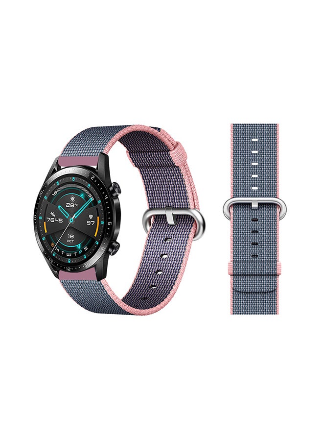Perfii Woven Replacement Band For Huawei Watch GT/GT 2 46mm Light Pink