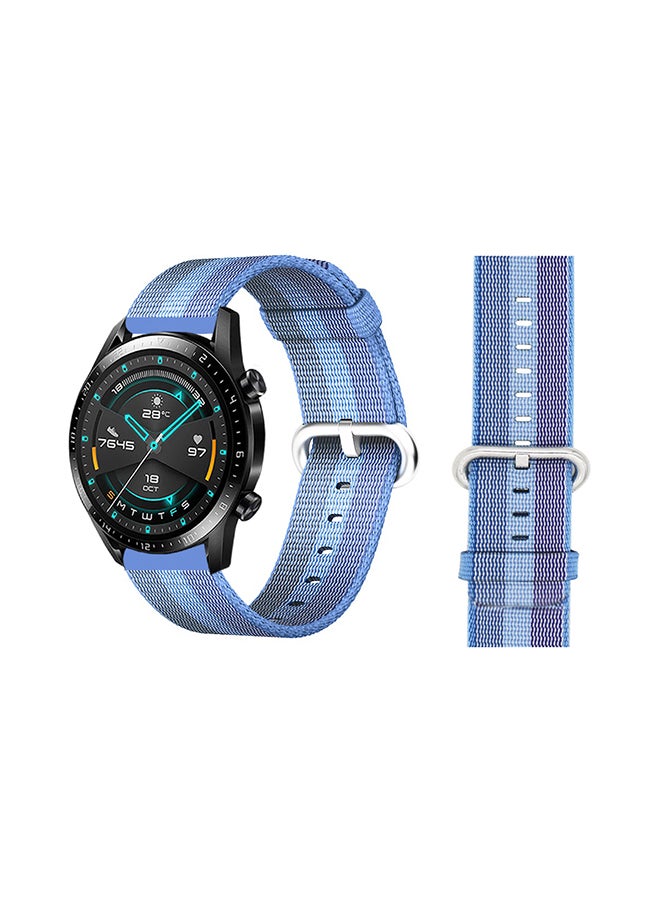 Perfii Woven Replacement Band For Huawei Watch GT/GT 2 46mm Tahoe Blue