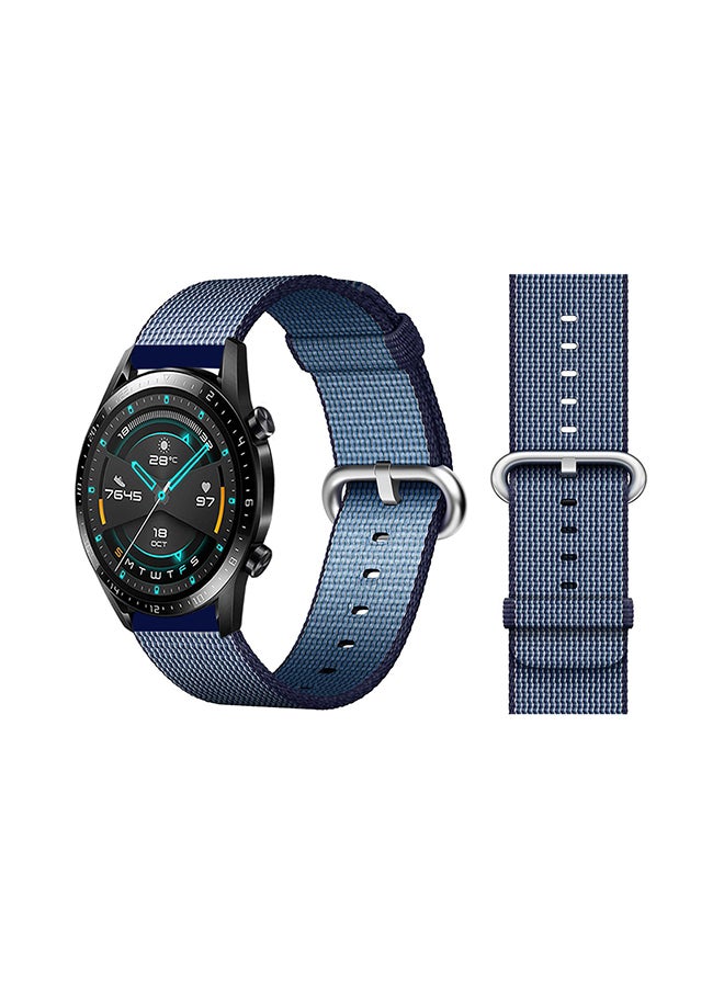 Perfii Woven Replacement Band For Huawei Watch GT/GT 2 46mm Midnight Blue