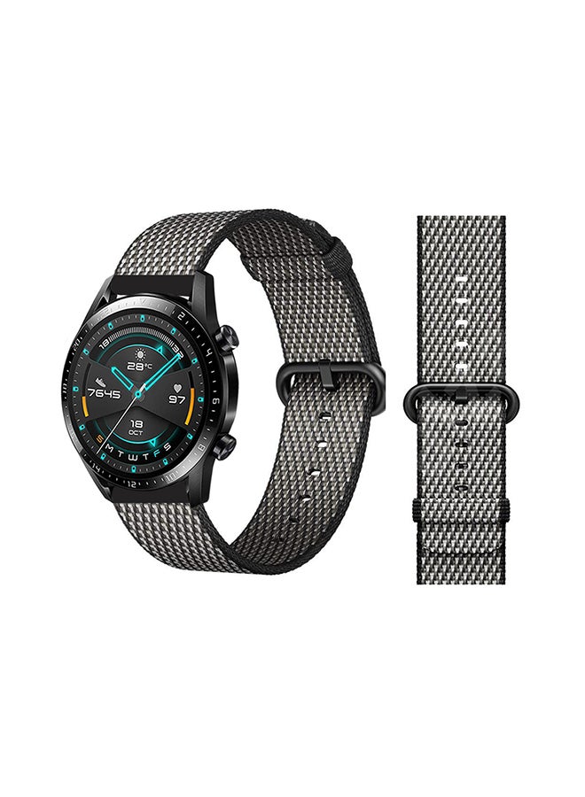 Perfii Woven Replacement Band For Huawei Watch GT/GT 2 46mm Black/Grey 