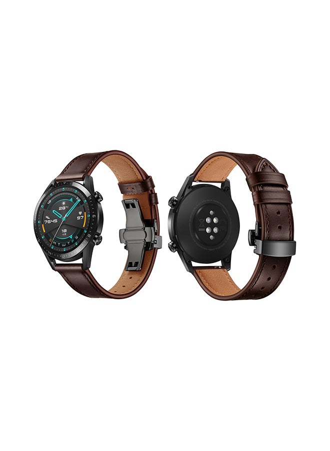 Perfii Stylish Replacement Band For Huawei Watch GT/GT 2 46mm Dark Brown - Image 1