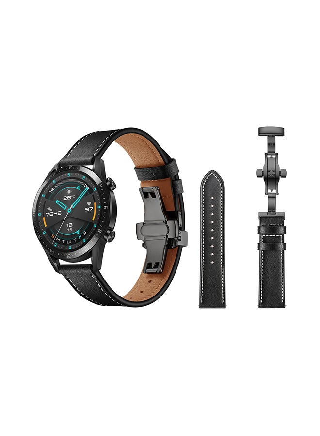 Perfii Stylish Replacement Band For Huawei Watch GT/GT 2 46mm Black - Image 2