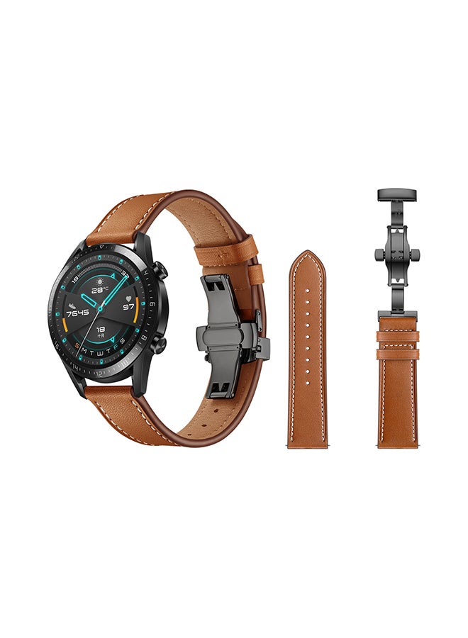 بيرفيي سوار عصري بديل لساعة هواوي GT/GT 2 مقاس 46 مم بني - Image 2