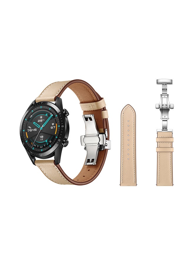 بيرفيي سوار عصري بديل لساعة هواوي GT/GT 2 مقاس 46 مم رملي كريمي - Image 2