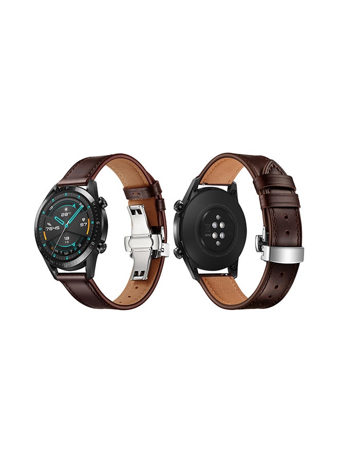 Perfii Stylish Replacement Band For Huawei Watch GT/GT 2 46mm Dark Brown - Image 1