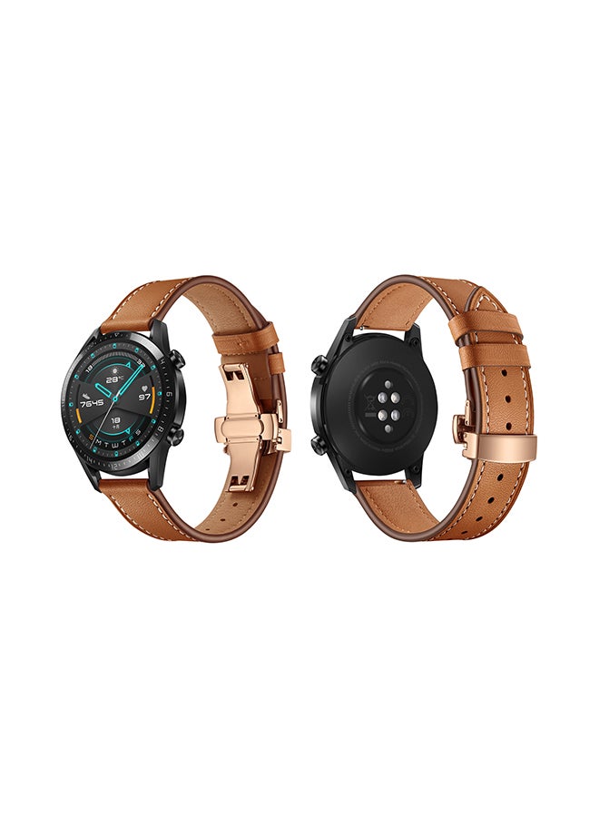 Perfii Stylish Replacement Band For Huawei Watch GT/GT 2 46mm Brown  - Image 1