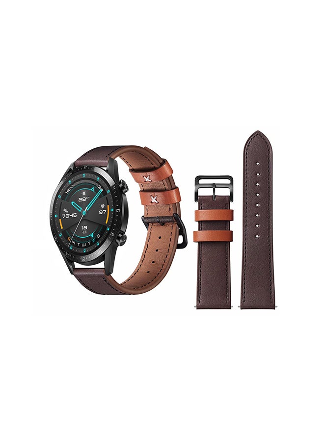 بيرفيي سوار عصري بديل لساعة هواوي GT/GT 2 مقاس 46 مم بلون القهوة