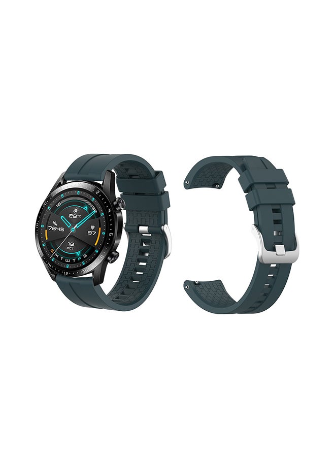Perfii Silicone Stylish Replacement Band For Huawei Watch GT/GT2 Dark Green 