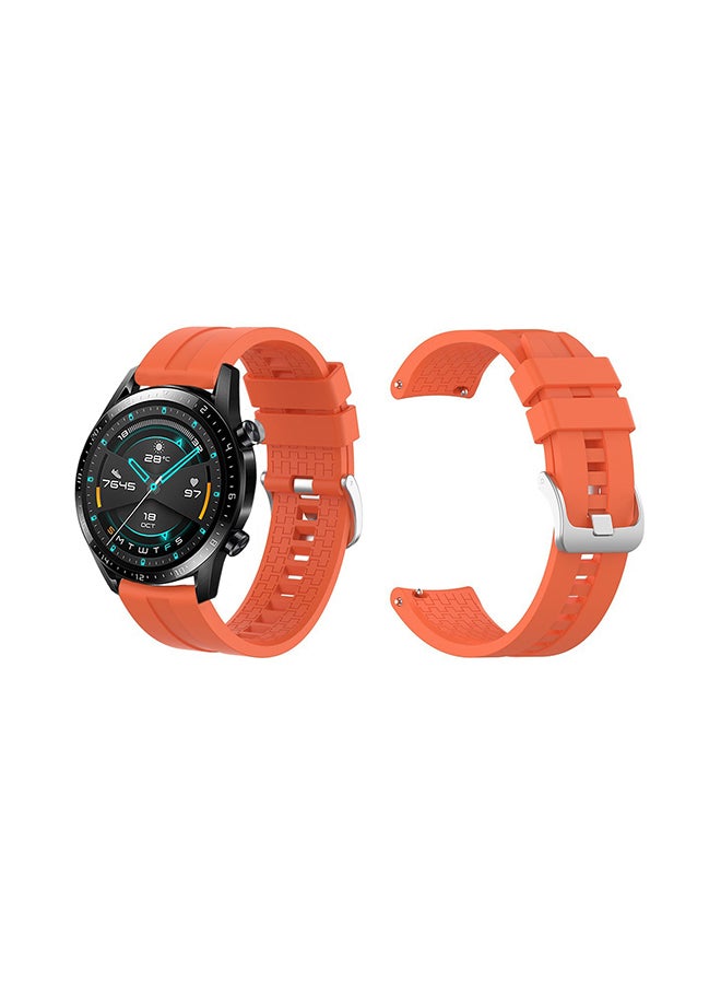 بيرفيي سوار عصري بديل لساعة هواوي GT/GT 2 مقاس 46 مم برتقالي