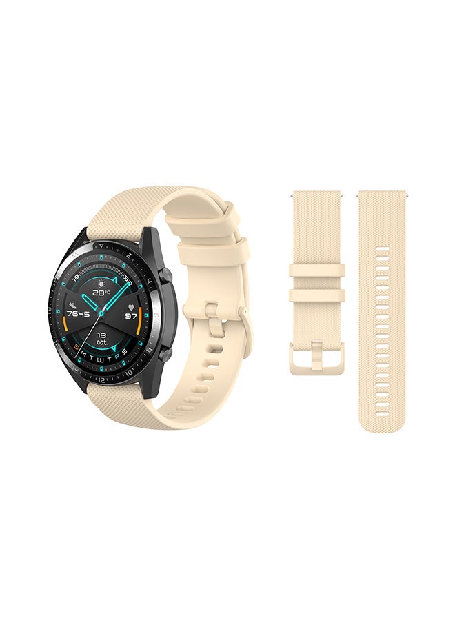 Perfii Stylish Replacement Band For Huawei Watch GT/GT 2 46mm Cream White - Image 2