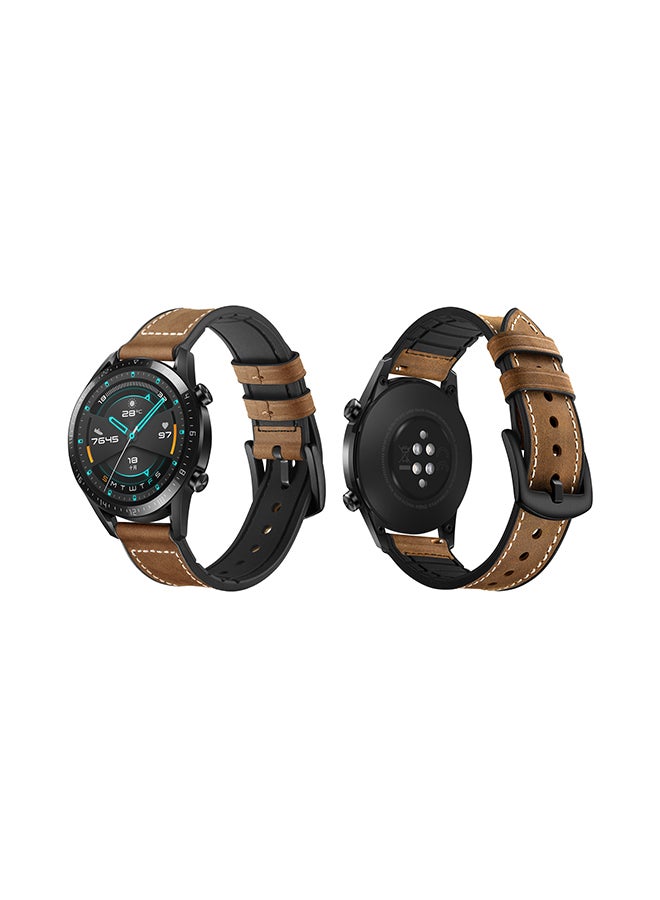Perfii Replacement Band For Huawei Watch GT/GT 2 46mm Rough Brown  - Image 1